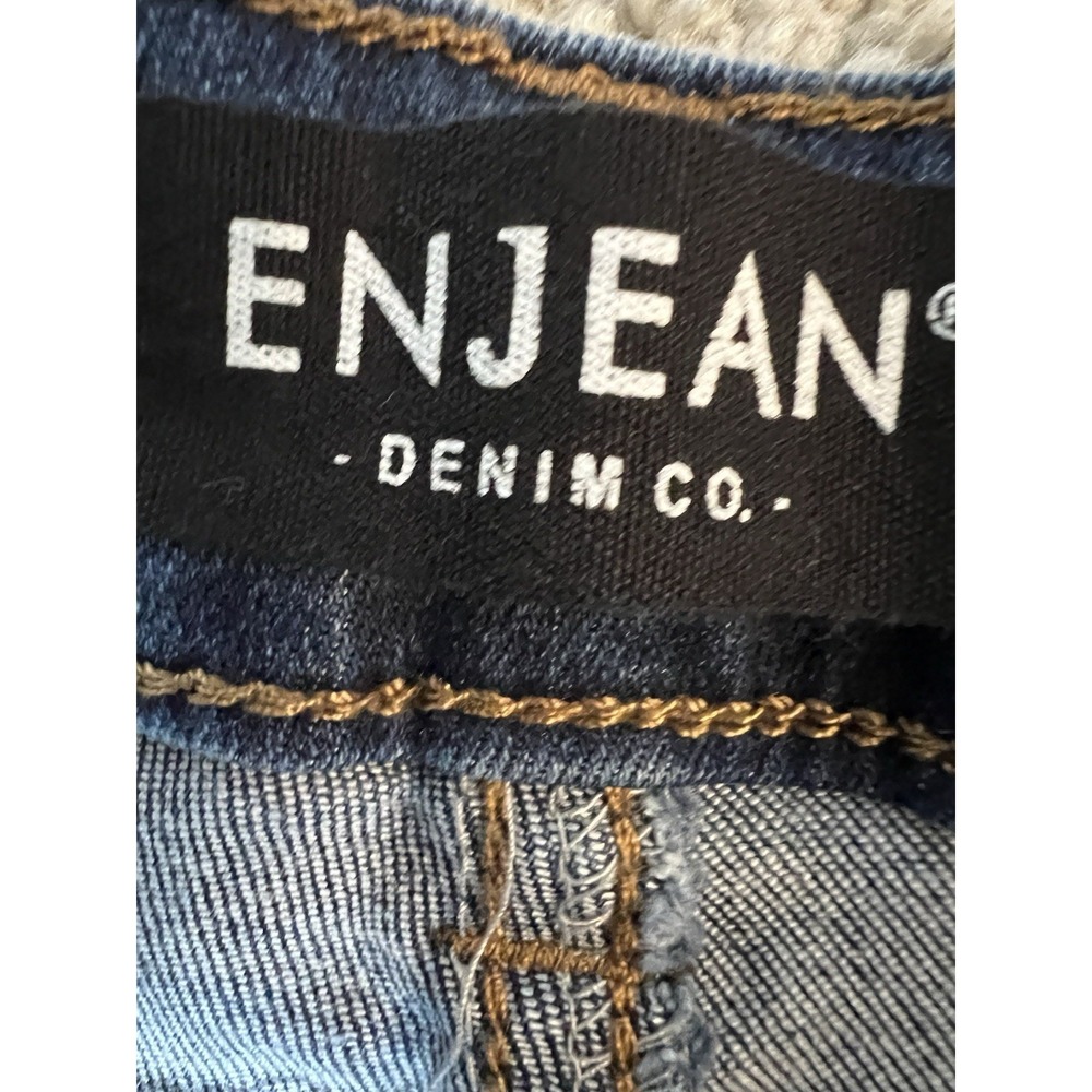 ENJEAN DENIM CO Y2K Skinny Jeans Sz 1 Dark Blue Booty Shaping Stretchy #F - Picture 6 of 12